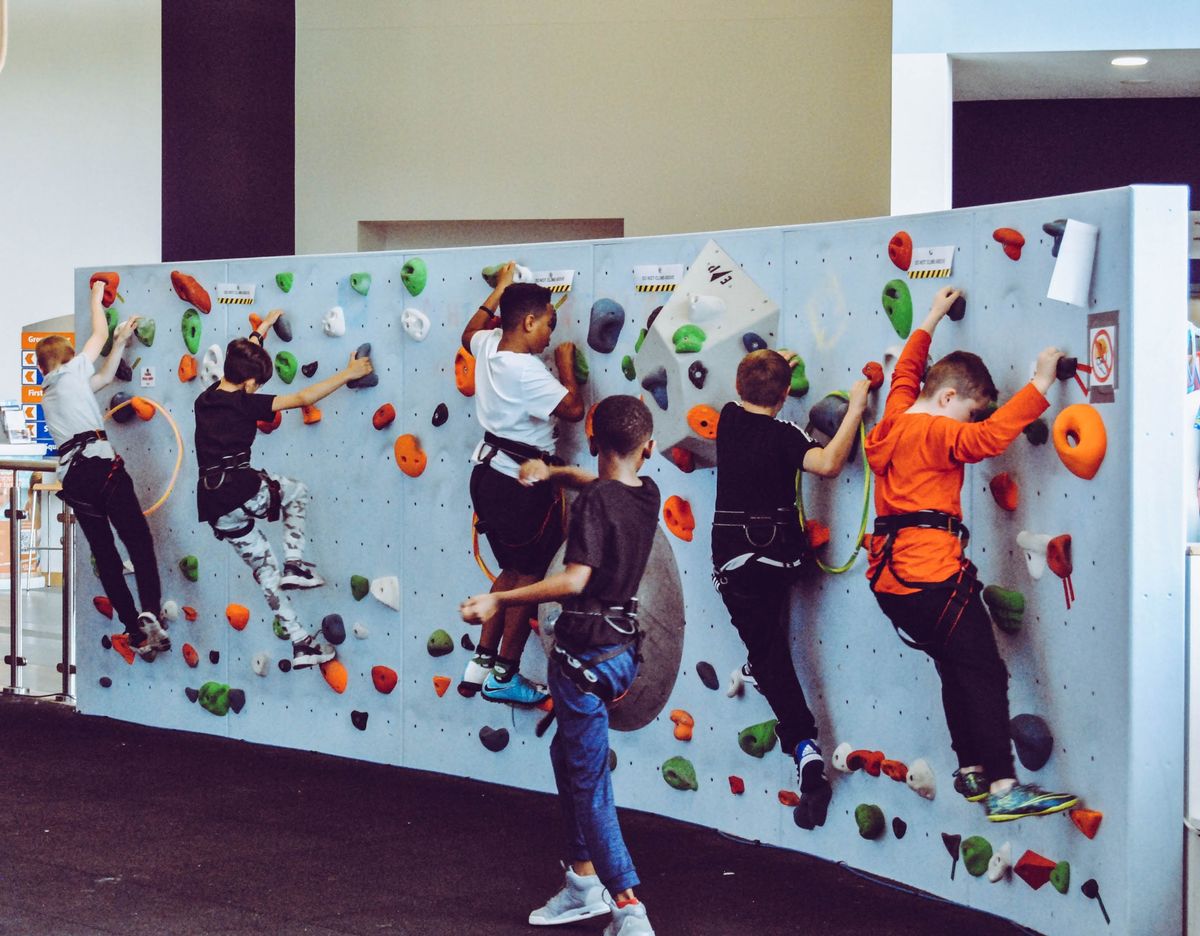 Children climbing indoors
